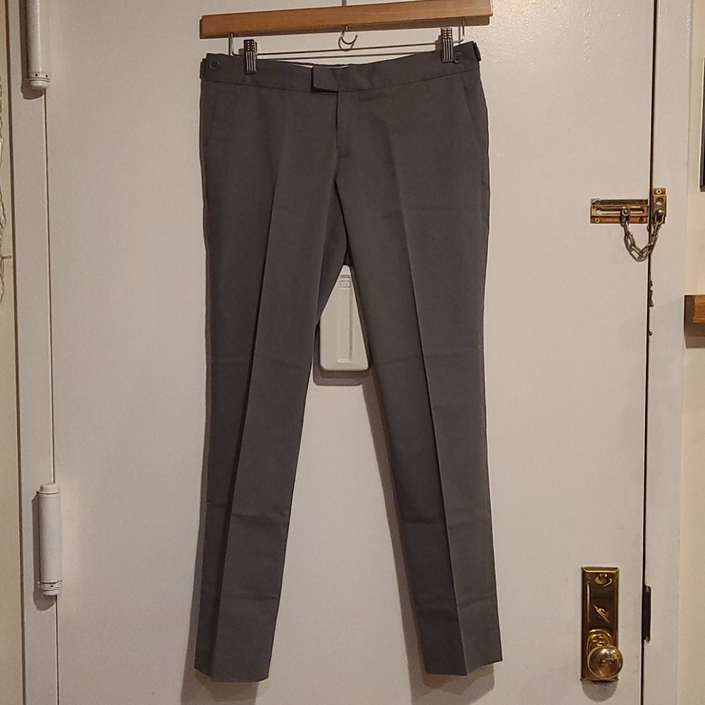 Size 4, Grey Brushed-cotton Chino Pant. NWOT (Closet has MANY petite items)